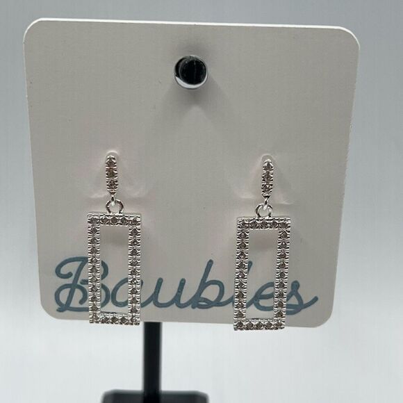 Baubles Silver Austrian Crystals Dangle Earrings - Picture 6 of 6